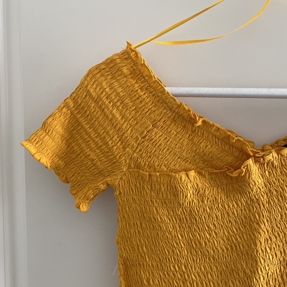 Ambiance Yellow Off-The-Shoulder Top - Picture 2 of 3